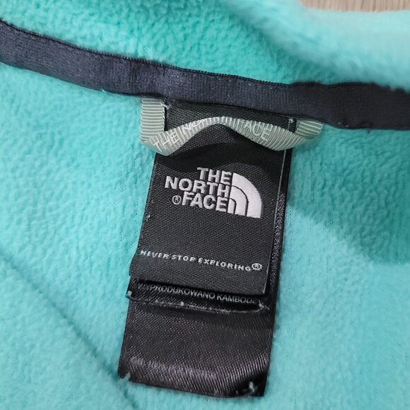 The North Face Women's 1/4 Zip Fleece Pullover Size M Blue sweater sweatshirt - Picture 5 of 7